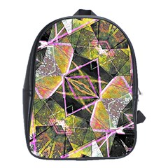 Geometric Grunge Pattern Print School Bag (xl) by dflcprints