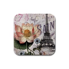 Vintage Paris Eiffel Tower Floral Drink Coasters 4 Pack (square)