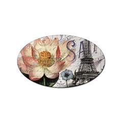 Vintage Paris Eiffel Tower Floral Sticker (oval) by chicelegantboutique