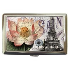 Vintage Paris Eiffel Tower Floral Cigarette Money Case by chicelegantboutique