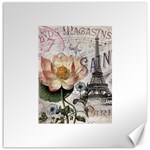 Vintage Paris Eiffel Tower Floral Canvas 16  x 16  (Unframed) 15.2 x15.41  Canvas - 1