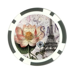 Vintage Paris Eiffel Tower Floral Poker Chip