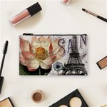 Vintage Paris Eiffel Tower Floral Cosmetic Bag (Small) Front