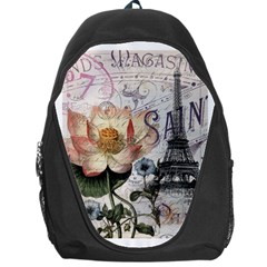 Vintage Paris Eiffel Tower Floral Backpack Bag