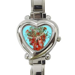 Flower Horizon Heart Italian Charm Watch  by icarusismartdesigns