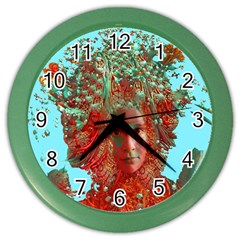 Flower Horizon Wall Clock (color) by icarusismartdesigns