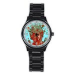 Flower Horizon Sport Metal Watch (Black) Front