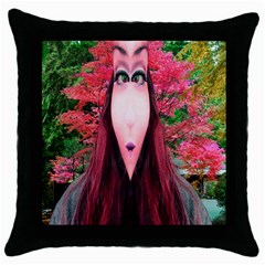 Tree Spirit Black Throw Pillow Case by icarusismartdesigns