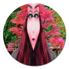 Tree Spirit Magnet 5  (round) by icarusismartdesigns