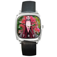 Tree Spirit Square Leather Watch by icarusismartdesigns