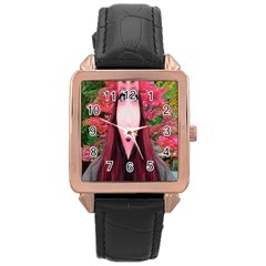 Tree Spirit Rose Gold Leather Watch  by icarusismartdesigns