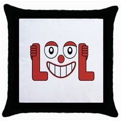 Laughing Out Loud Illustration002 Black Throw Pillow Case by dflcprints