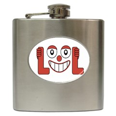 Laughing Out Loud Illustration002 Hip Flask by dflcprints