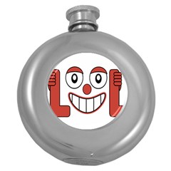 Laughing Out Loud Illustration002 Hip Flask (round) by dflcprints