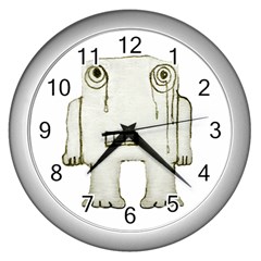 Sad Monster Baby Wall Clock (silver) by dflcprints