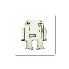 Sad Monster Baby Magnet (square) by dflcprints