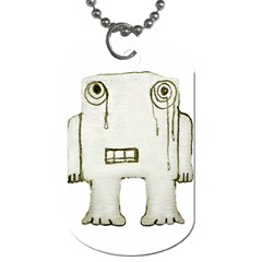 Sad Monster Baby Dog Tag (one Sided) by dflcprints