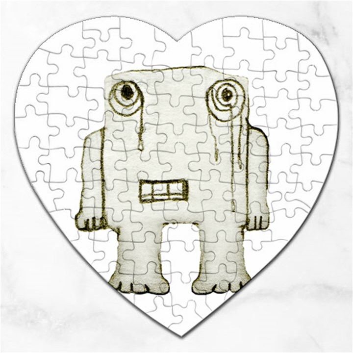 Sad Monster Baby Jigsaw Puzzle (Heart)