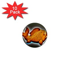 Goldfish 1  Mini Button Magnet (10 Pack) by sirhowardlee