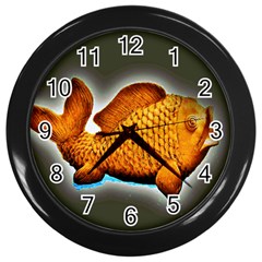 Goldfish Wall Clock (black) by sirhowardlee