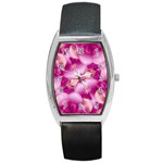 Beauty Pink Abstract Design Tonneau Leather Watch Front