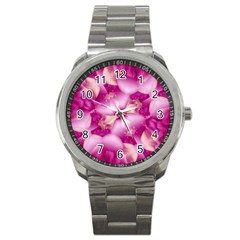 Beauty Pink Abstract Design Sport Metal Watch by dflcprints