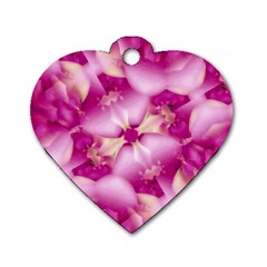 Beauty Pink Abstract Design Dog Tag Heart (one Sided)  by dflcprints