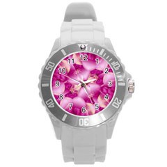 Beauty Pink Abstract Design Plastic Sport Watch (large) by dflcprints