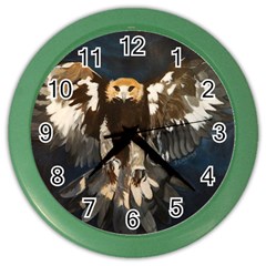 Golden Eagle Wall Clock (color) by JUNEIPER07