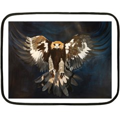 Golden Eagle Mini Fleece Blanket (two Sided) by JUNEIPER07