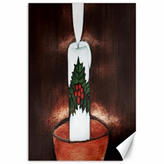 Candle And Mistletoe Canvas 12  X 18  (unframed) by JUNEIPER07