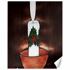 Candle And Mistletoe Canvas 11  X 14  (unframed) by JUNEIPER07