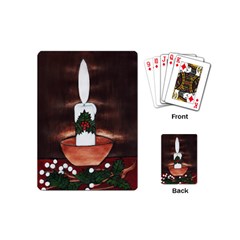 Candle And Mistletoe Playing Cards (mini) by JUNEIPER07