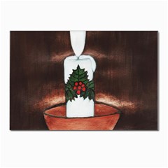 Candle And Mistletoe Postcards 5  X 7  (10 Pack)