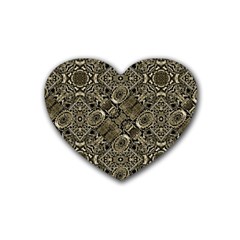 Steam Punk Pattern Print Drink Coasters 4 Pack (heart)  by dflcprints