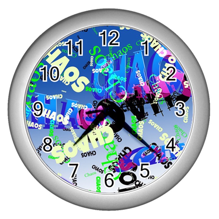 Pure Chaos Wall Clock (Silver)