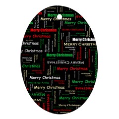 Merry Christmas Typography Art Oval Ornament