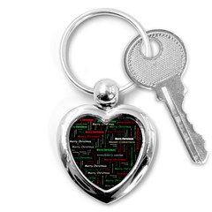 Merry Christmas Typography Art Key Chain (heart) by StuffOrSomething