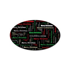 Merry Christmas Typography Art Sticker 10 Pack (oval)