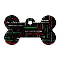 Merry Christmas Typography Art Dog Tag Bone (one Sided) by StuffOrSomething