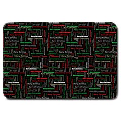 Merry Christmas Typography Art Large Door Mat