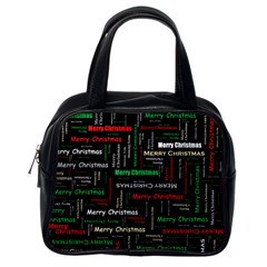 Merry Christmas Typography Art Classic Handbag (one Side) by StuffOrSomething