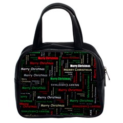 Merry Christmas Typography Art Classic Handbag (two Sides) by StuffOrSomething