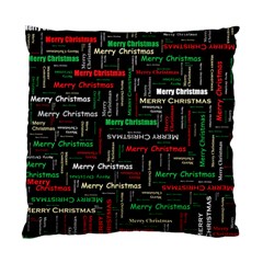 Merry Christmas Typography Art Cushion Case (two Sided)  by StuffOrSomething