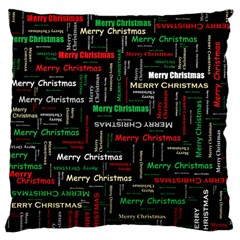 Merry Christmas Typography Art Large Cushion Case (single Sided) 