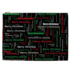 Merry Christmas Typography Art Cosmetic Bag (xxl) by StuffOrSomething