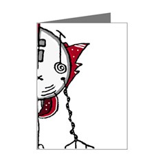 Alien Robot Hand Draw Illustration Mini Greeting Card by dflcprints