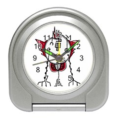 Alien Robot Hand Draw Illustration Desk Alarm Clock by dflcprints