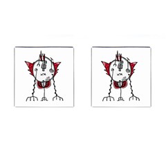 Alien Robot Hand Draw Illustration Cufflinks (square) by dflcprints