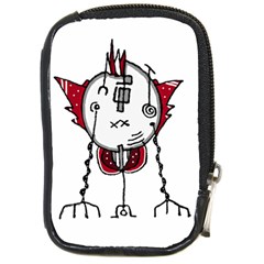 Alien Robot Hand Draw Illustration Compact Camera Leather Case by dflcprints